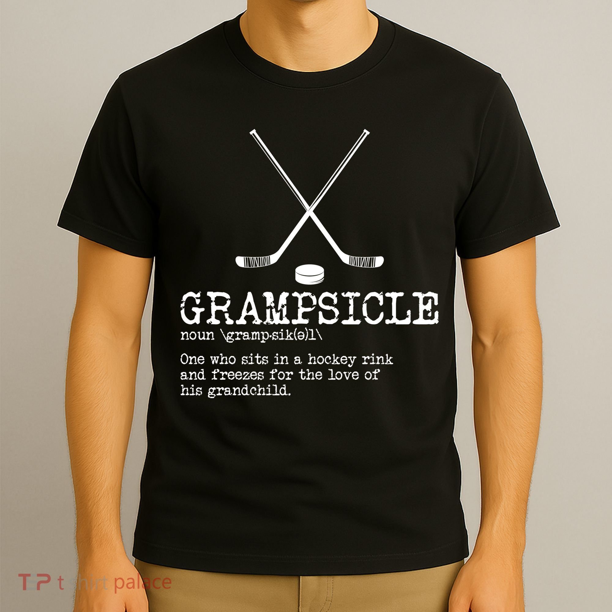 Hockey Grandpa Grampsicle Definition Funny T-Shirt