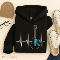 Heartbeat Guitarist Guitar Great Gift Hoodie thumb 4