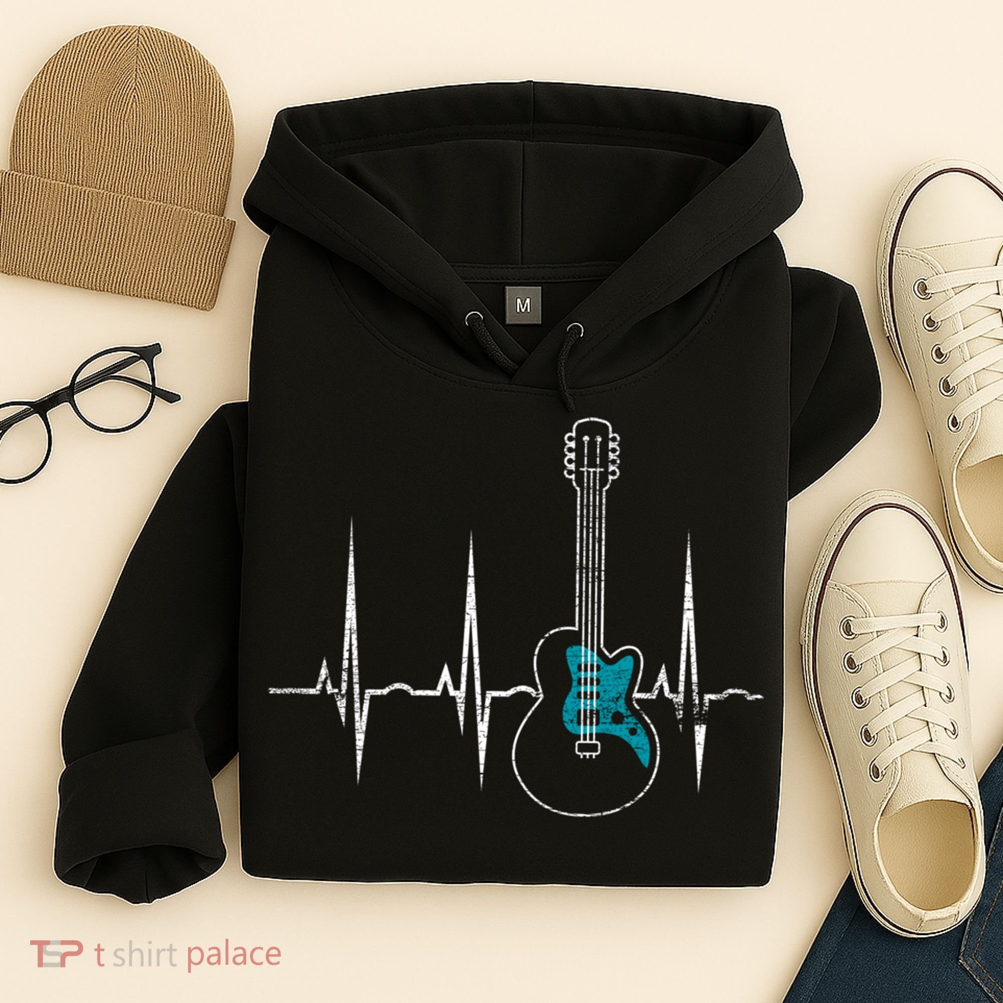 Heartbeat Guitarist Guitar Great Gift Hoodie