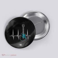 Heartbeat Guitarist Guitar Great Gift Button thumb 0