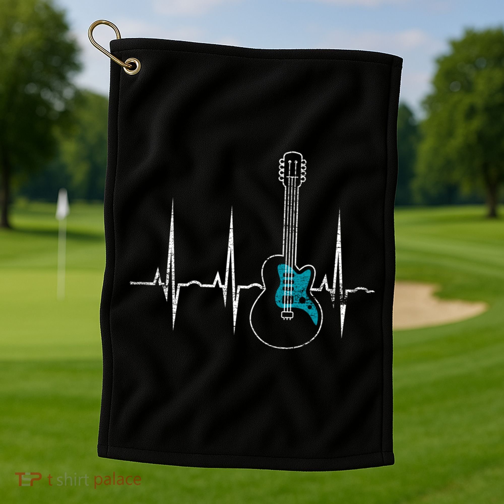 Heartbeat Guitarist Guitar Great Gift Golf Towel