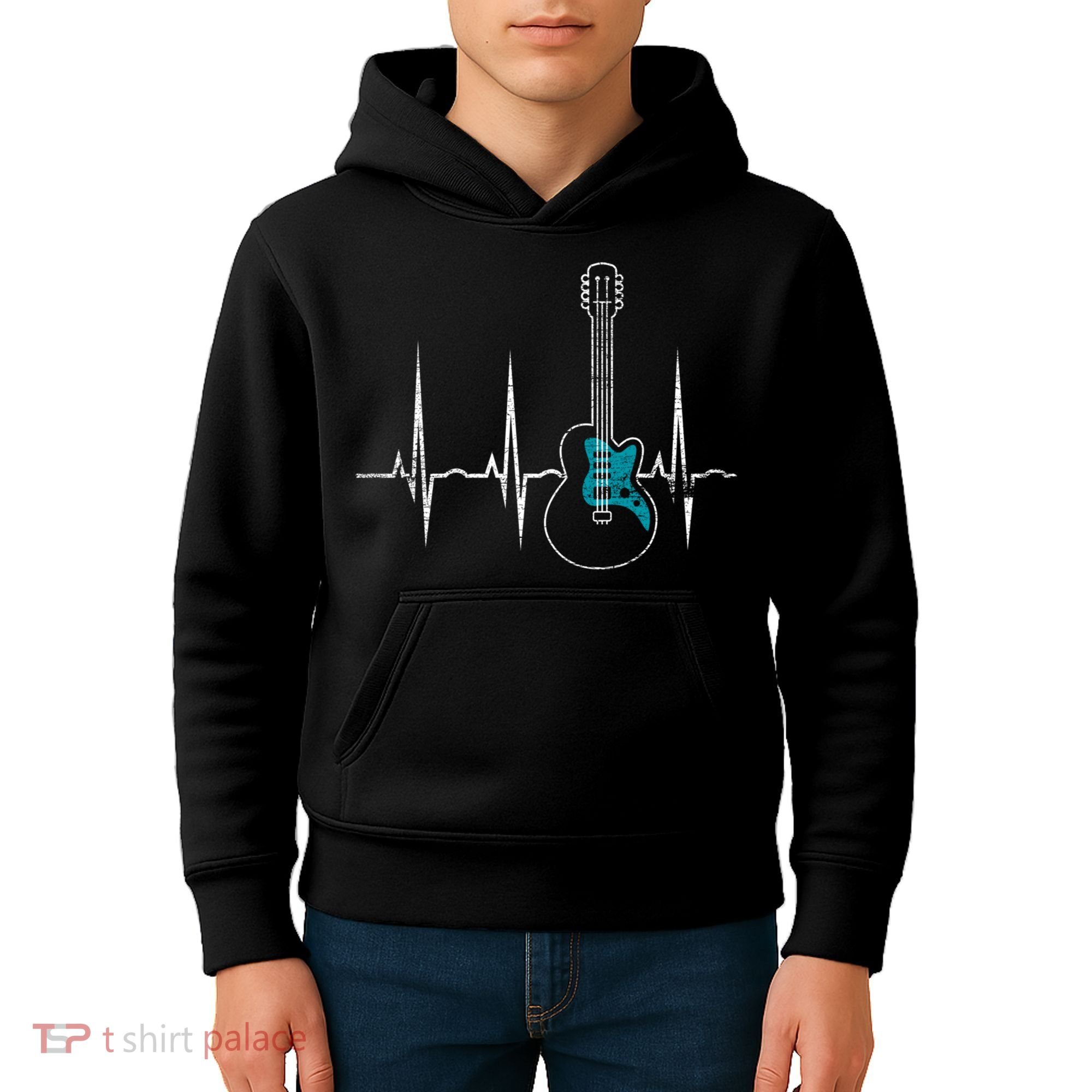 Heartbeat Guitarist Guitar Great Gift Kids Hoodie