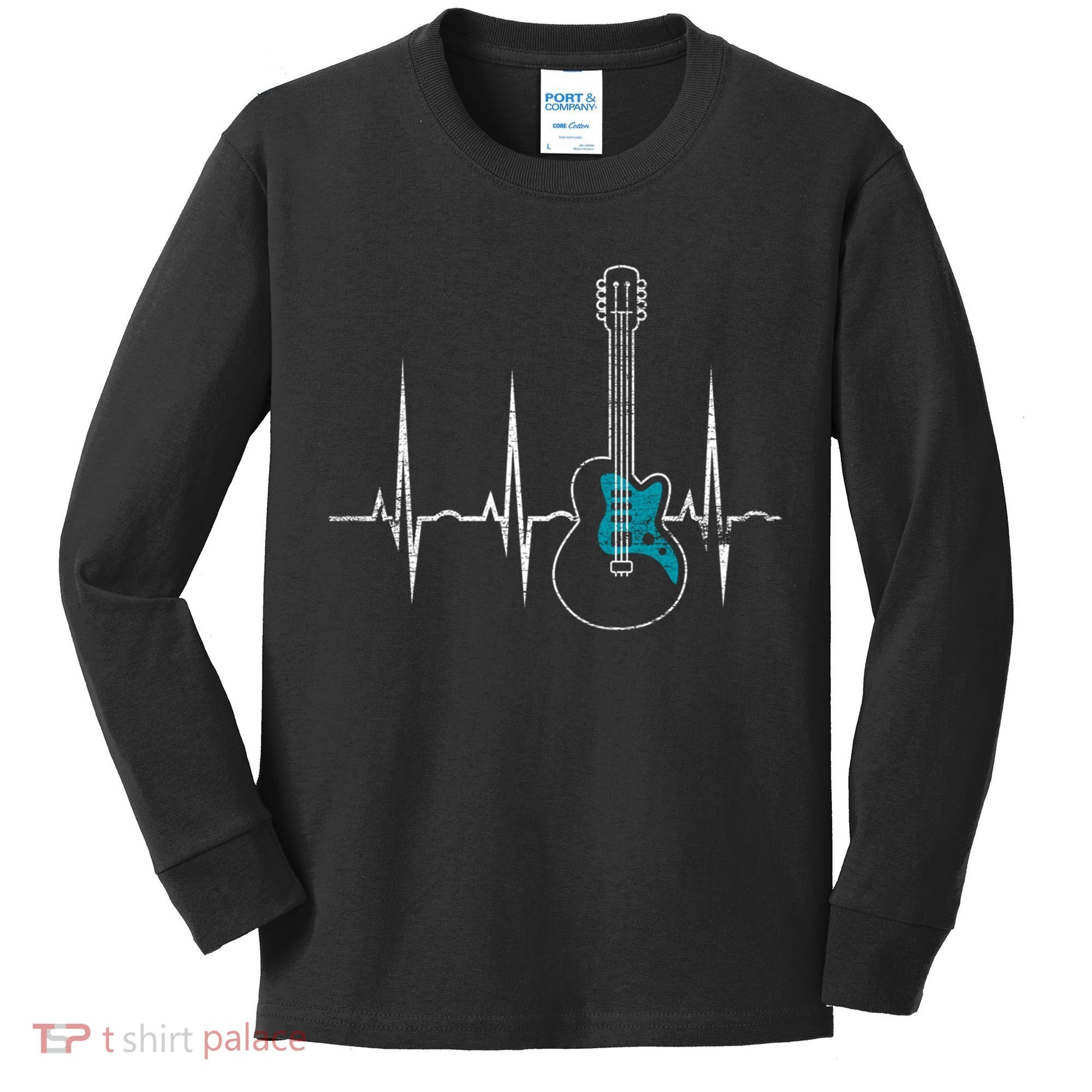 Heartbeat Guitarist Guitar Great Gift Kids Long Sleeve Shirt