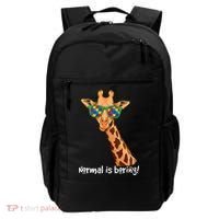 Hipster Giraffe Glasses Normal is Boring Autism Awareness Backpack thumb 0