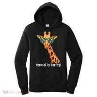 Hipster Giraffe Glasses Normal is Boring Autism Awareness Women's Hoodie thumb 0