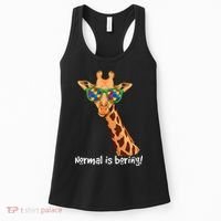 Hipster Giraffe Glasses Normal is Boring Autism Awareness Women's Tank Top thumb 0