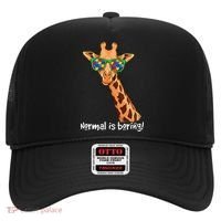 Hipster Giraffe Glasses Normal is Boring Autism Awareness Hat thumb 0