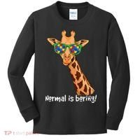 Hipster Giraffe Glasses Normal is Boring Autism Awareness Kids Long Sleeve Shirt thumb 0