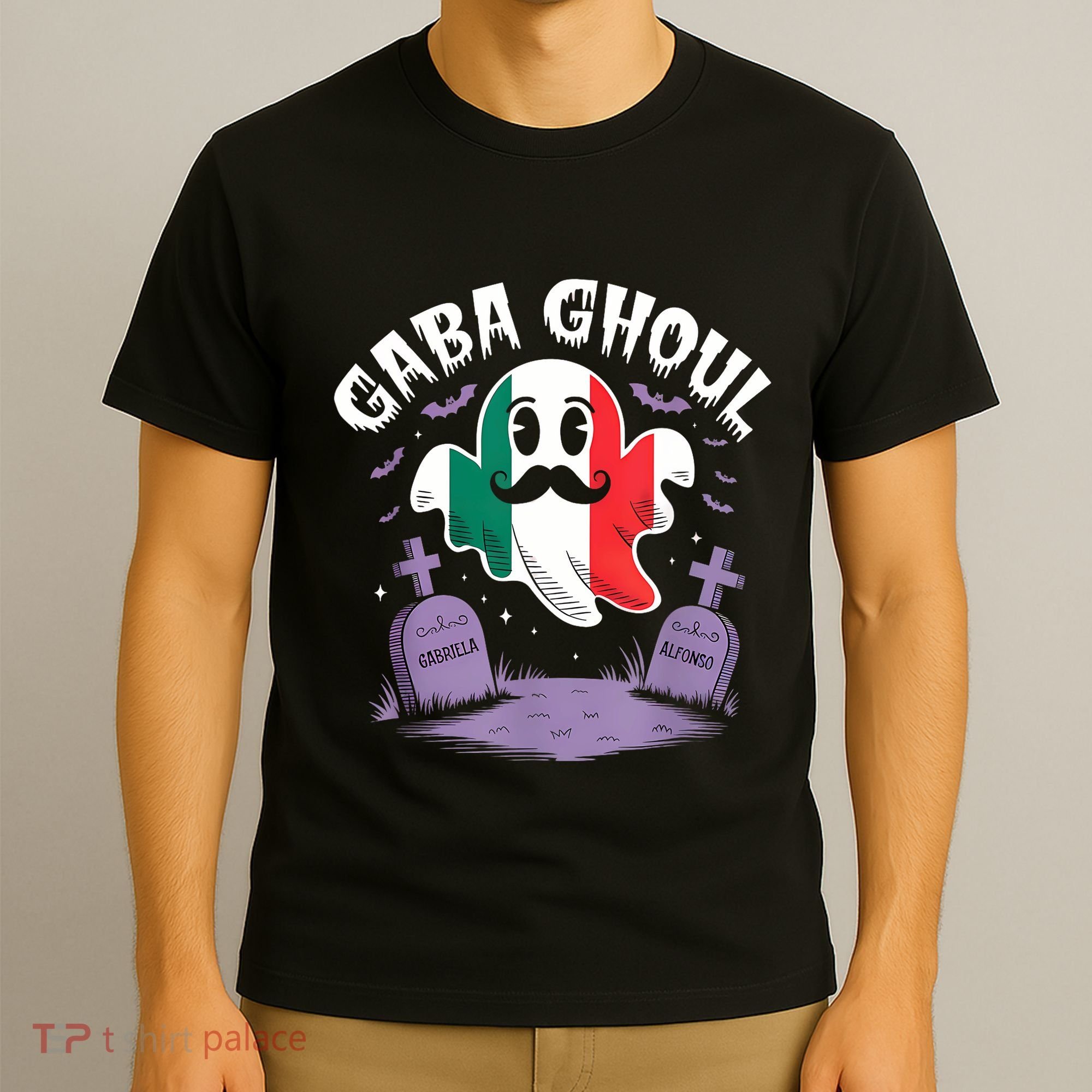 Halloween Graveyard Gaba Ghoul Ghost Funny Italian Gabagool T-Shirt
