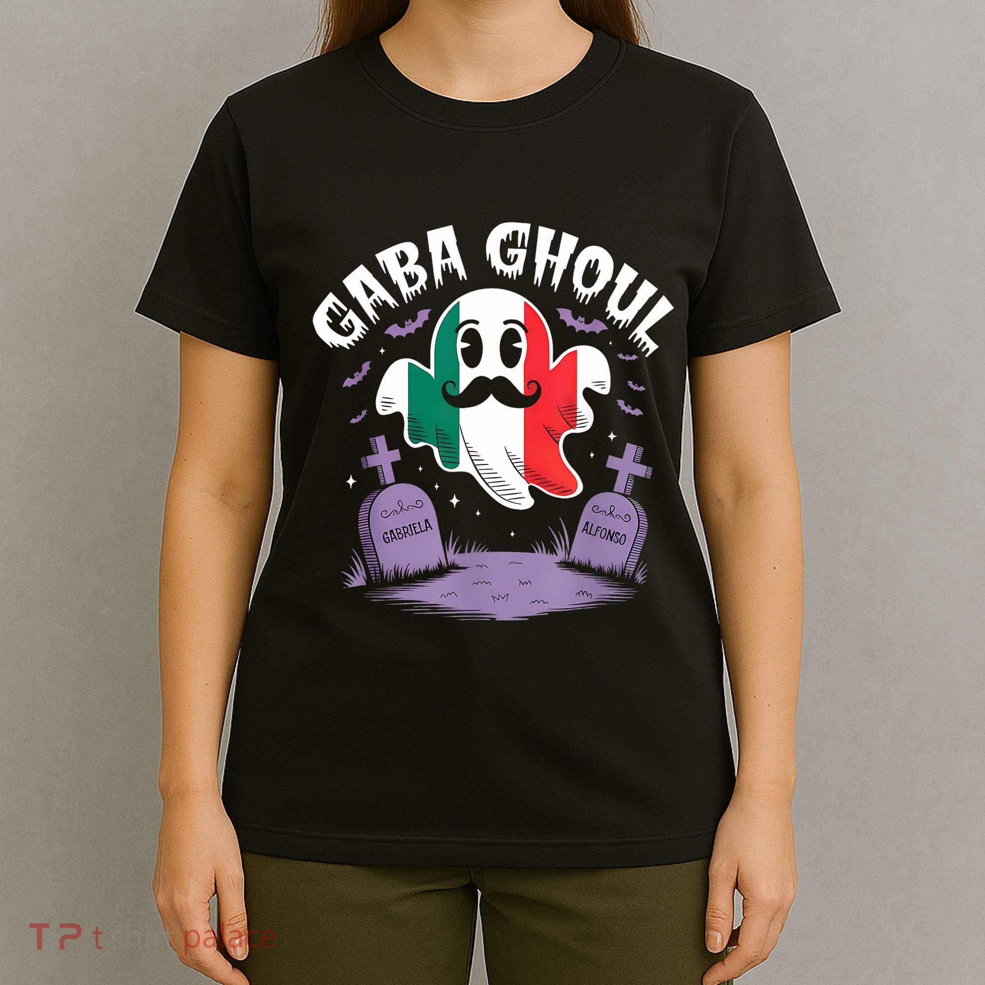 Halloween Graveyard Gaba Ghoul Ghost Funny Italian Gabagool T-Shirt