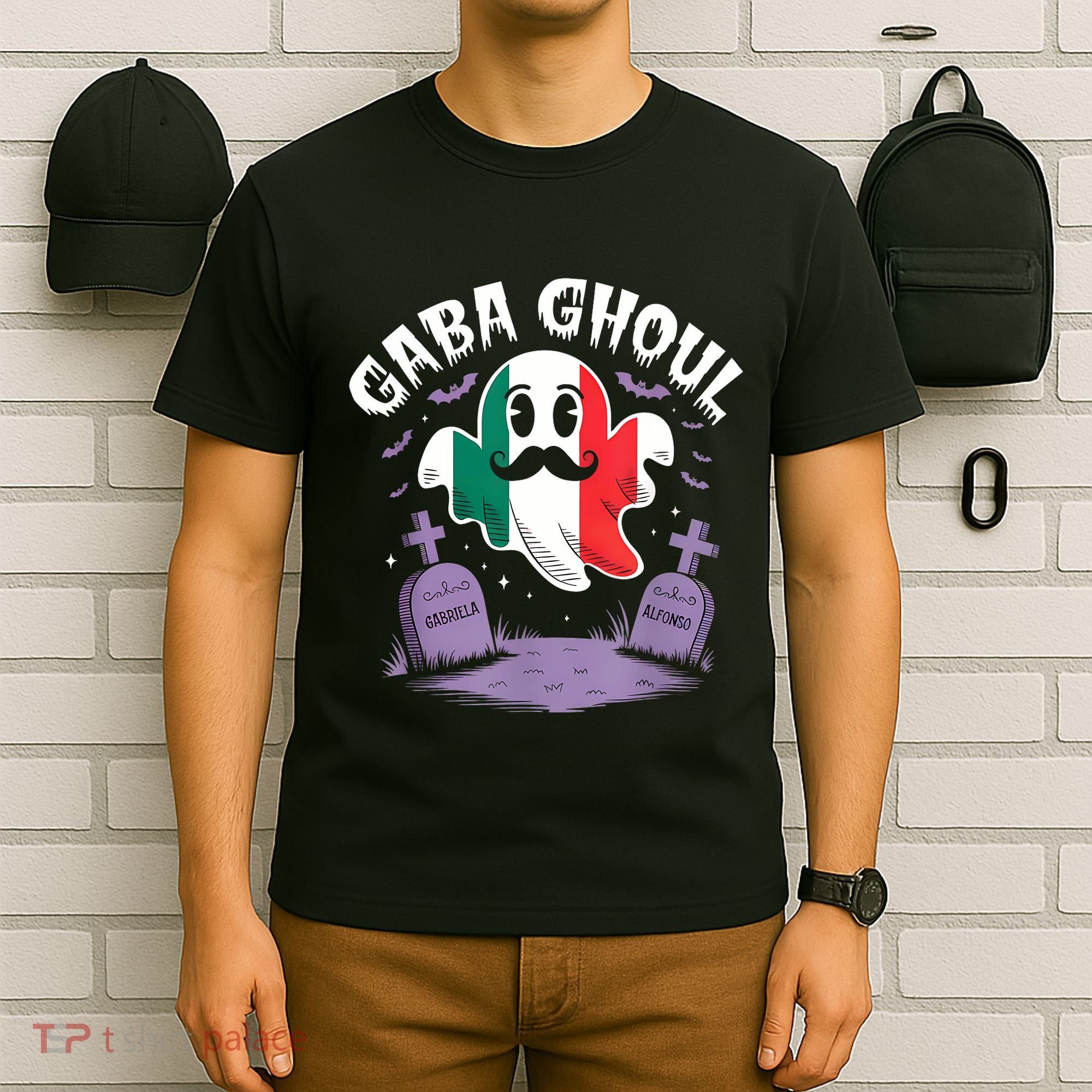 Halloween Graveyard Gaba Ghoul Ghost Funny Italian Gabagool T-Shirt