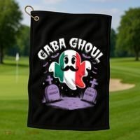 Halloween Graveyard Gaba Ghoul Ghost Funny Italian Gabagool Golf Towel thumb 1