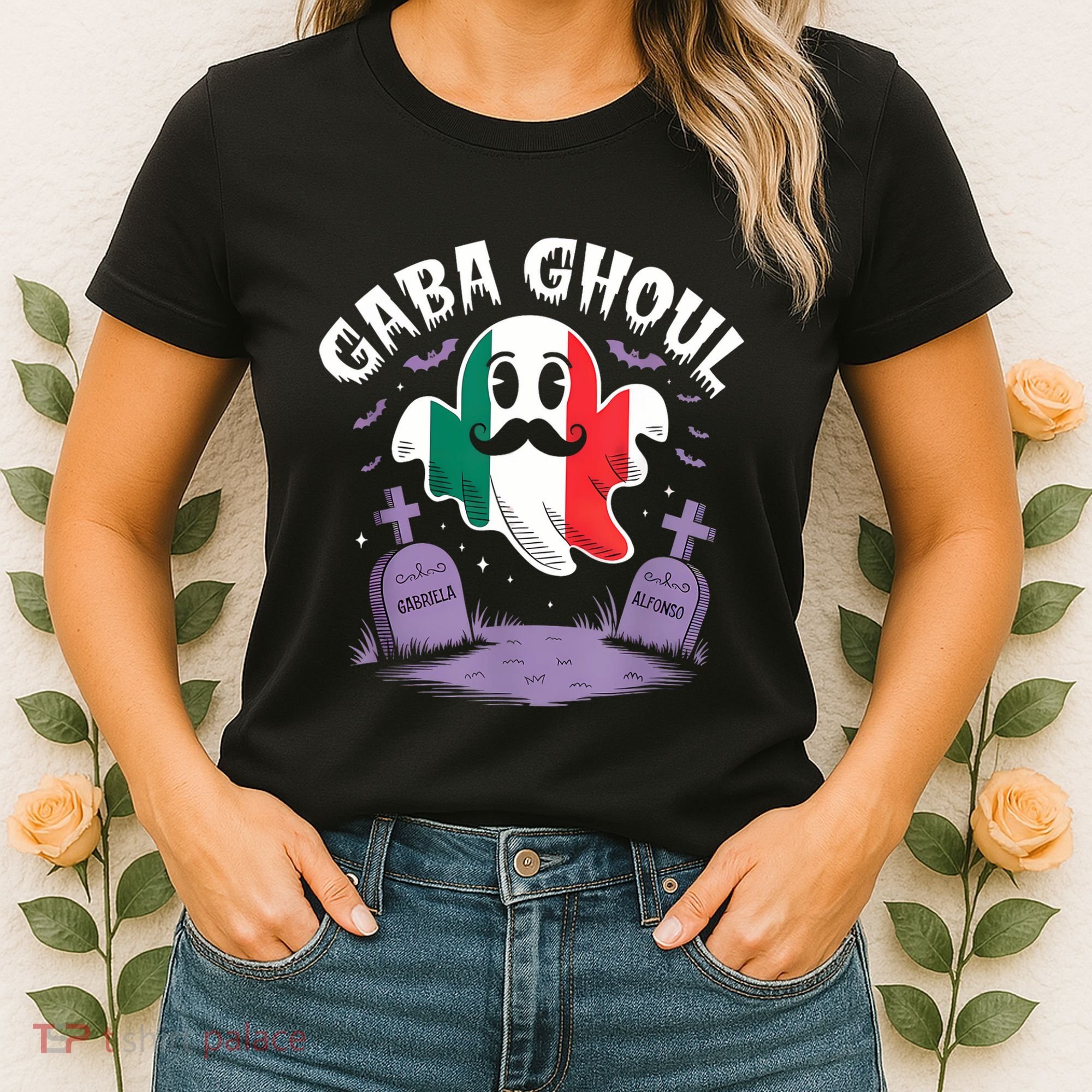 Halloween Graveyard Gaba Ghoul Ghost Funny Italian Gabagool Women's T-Shirt