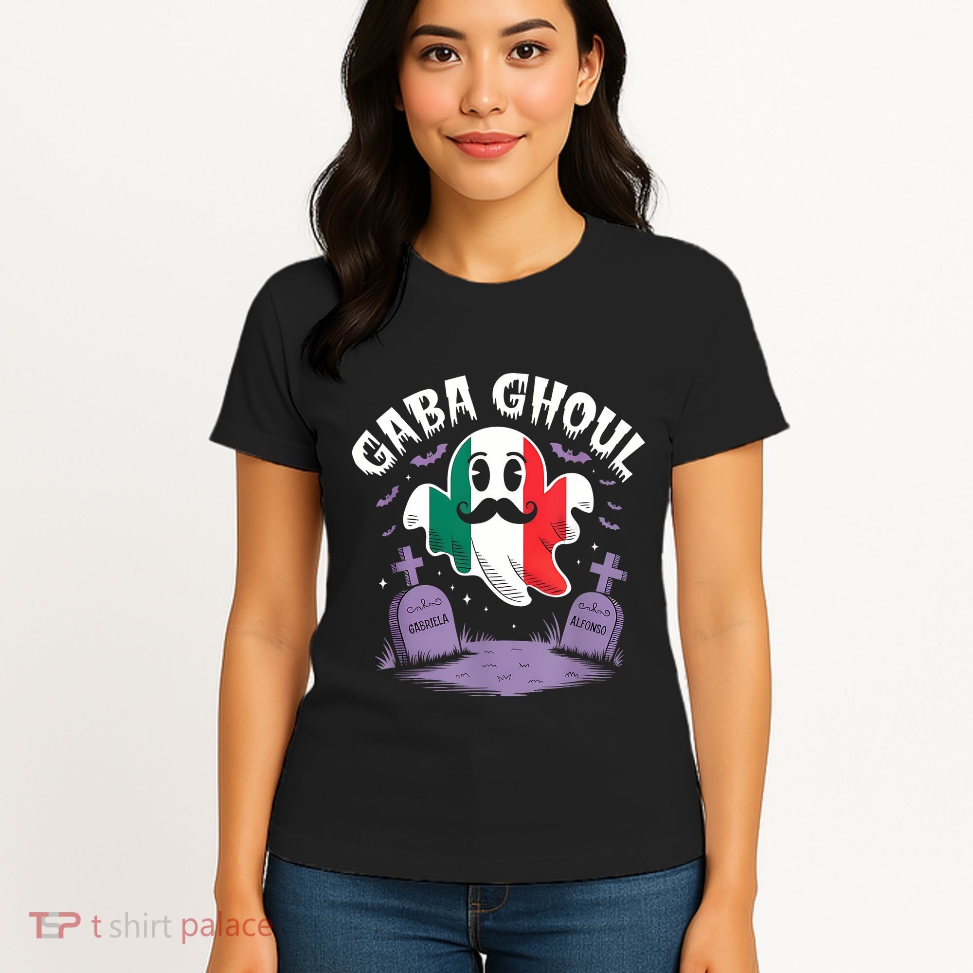 Halloween Graveyard Gaba Ghoul Ghost Funny Italian Gabagool Women's T-Shirt