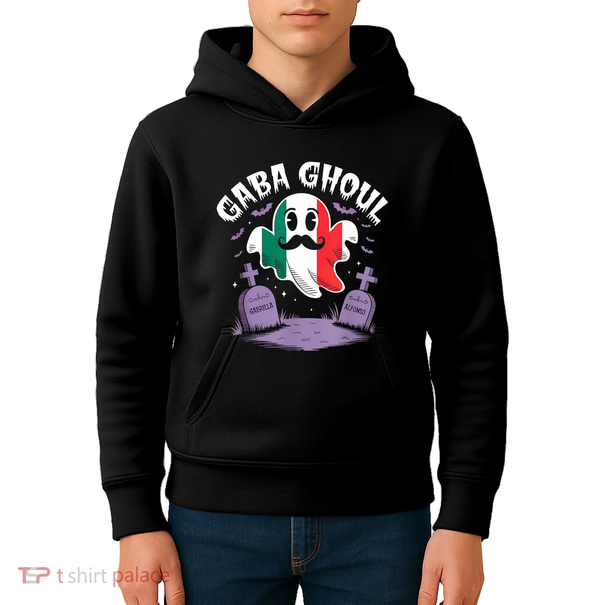 Halloween Graveyard Gaba Ghoul Ghost Funny Italian Gabagool Kids Hoodie