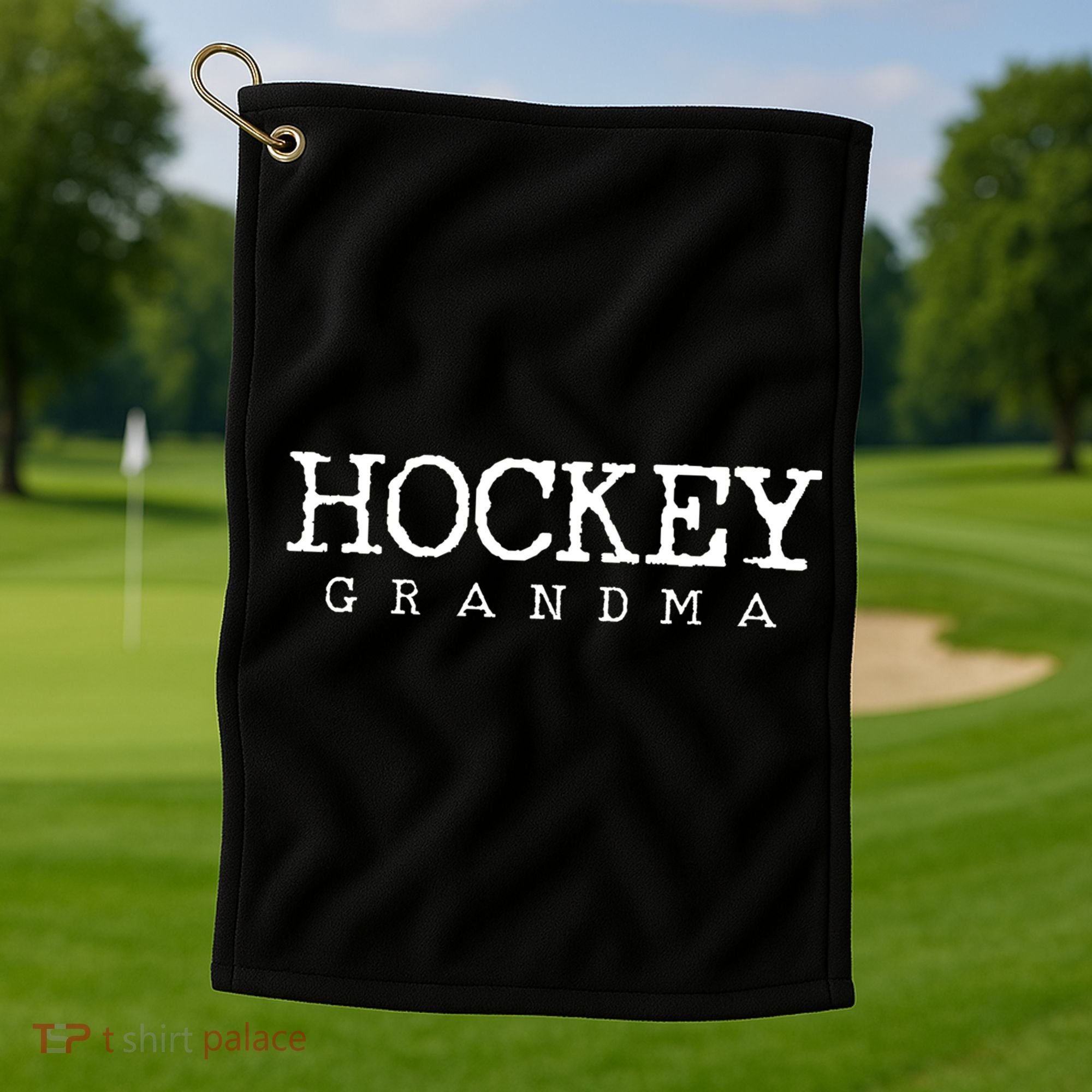 Hockey Grandma Gift Golf Towel
