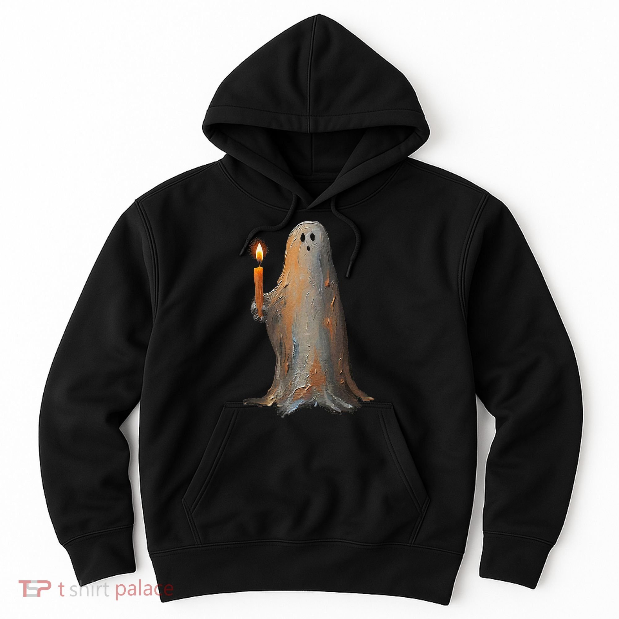 Halloween Ghost Holding Candle Spooky Hoodie