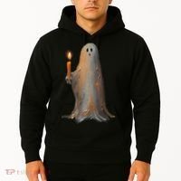 Halloween Ghost Holding Candle Spooky Hoodie thumb 2
