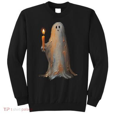 Halloween Ghost Holding Candle Spooky Sweatshirt