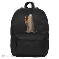 Halloween Ghost Holding Candle Spooky 16 in Basic Backpack thumb 0