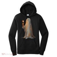 Halloween Ghost Holding Candle Spooky Women's Hoodie thumb 0
