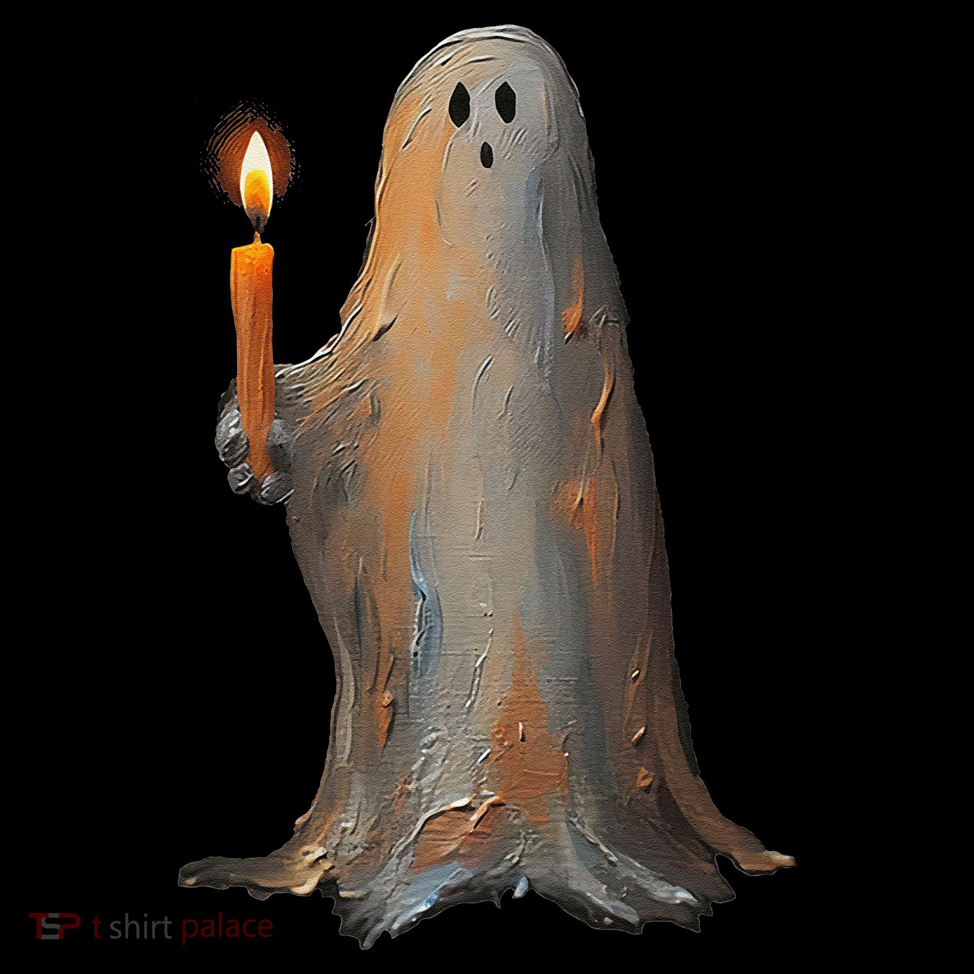 Halloween Ghost Holding Candle Spooky Mousepad