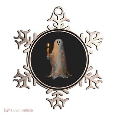 Halloween Ghost Holding Candle Spooky Ornament