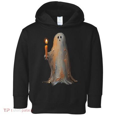 Halloween Ghost Holding Candle Spooky Toddler Hoodie