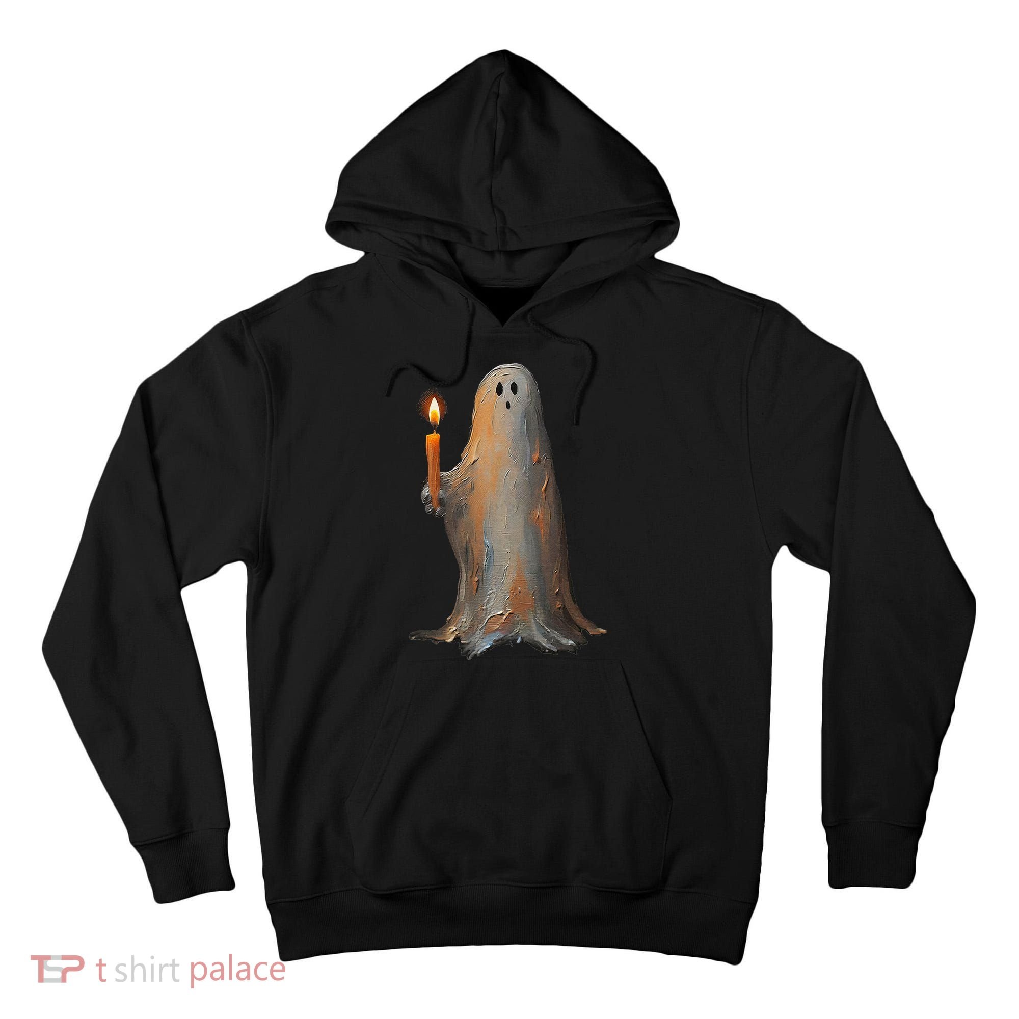 Halloween Ghost Holding Candle Spooky Tall Hoodie
