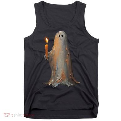 Halloween Ghost Holding Candle Spooky Tank Top