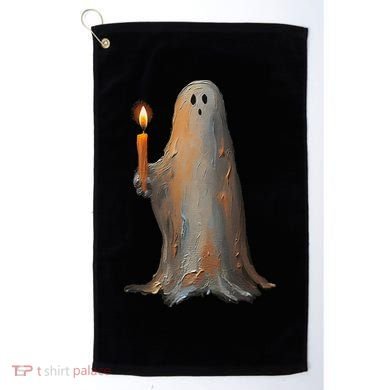 Halloween Ghost Holding Candle Spooky Golf Towel