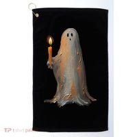 Halloween Ghost Holding Candle Spooky Golf Towel thumb 0