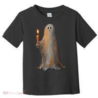 Halloween Ghost Holding Candle Spooky Toddler T-Shirt thumb 0