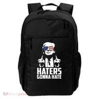 Haters Gonna Hate Donald Trump Middle Finger Funny Usa Backpack thumb 0