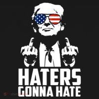 Haters Gonna Hate Donald Trump Middle Finger Funny Usa Backpack thumb 2