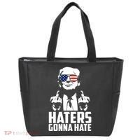 Haters Gonna Hate Donald Trump Middle Finger Funny Usa Tote Bag thumb 0