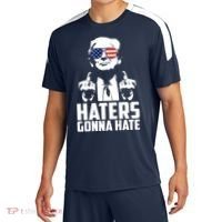 Haters Gonna Hate Donald Trump Middle Finger Funny Usa Sport-Tek Competitor United Soccer Jersey thumb 0