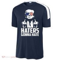 Haters Gonna Hate Donald Trump Middle Finger Funny Usa Sport-Tek Competitor United Soccer Jersey thumb 2