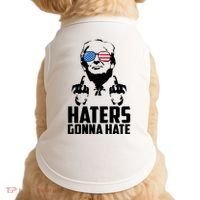 Haters Gonna Hate Donald Trump Middle Finger Funny Usa Doggie Tank thumb 0