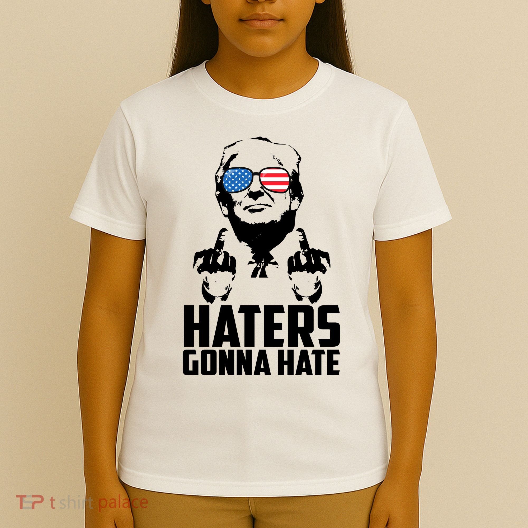 Haters Gonna Hate Donald Trump Middle Finger Funny Usa T-Shirt
