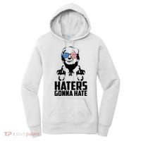 Haters Gonna Hate Donald Trump Middle Finger Funny Usa Women's Hoodie thumb 0