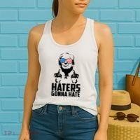Haters Gonna Hate Donald Trump Middle Finger Funny Usa Women's Tank Top thumb 2