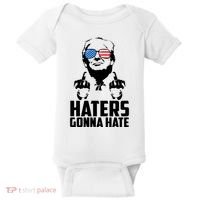 Haters Gonna Hate Donald Trump Middle Finger Funny Usa Baby Bodysuit thumb 0