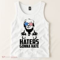 Haters Gonna Hate Donald Trump Middle Finger Funny Usa Tank Top thumb 2