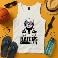Haters Gonna Hate Donald Trump Middle Finger Funny Usa Tank Top thumb 4