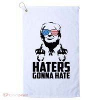 Haters Gonna Hate Donald Trump Middle Finger Funny Usa Golf Towel thumb 0