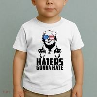 Haters Gonna Hate Donald Trump Middle Finger Funny Usa Toddler T-Shirt thumb 2