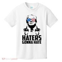 Haters Gonna Hate Donald Trump Middle Finger Funny Usa Kids T-Shirt thumb 0