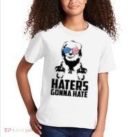 Haters Gonna Hate Donald Trump Middle Finger Funny Usa Kids T-Shirt thumb 2