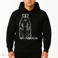 Hipster Groundhog In Nerd Glasses Hoodie thumb 2